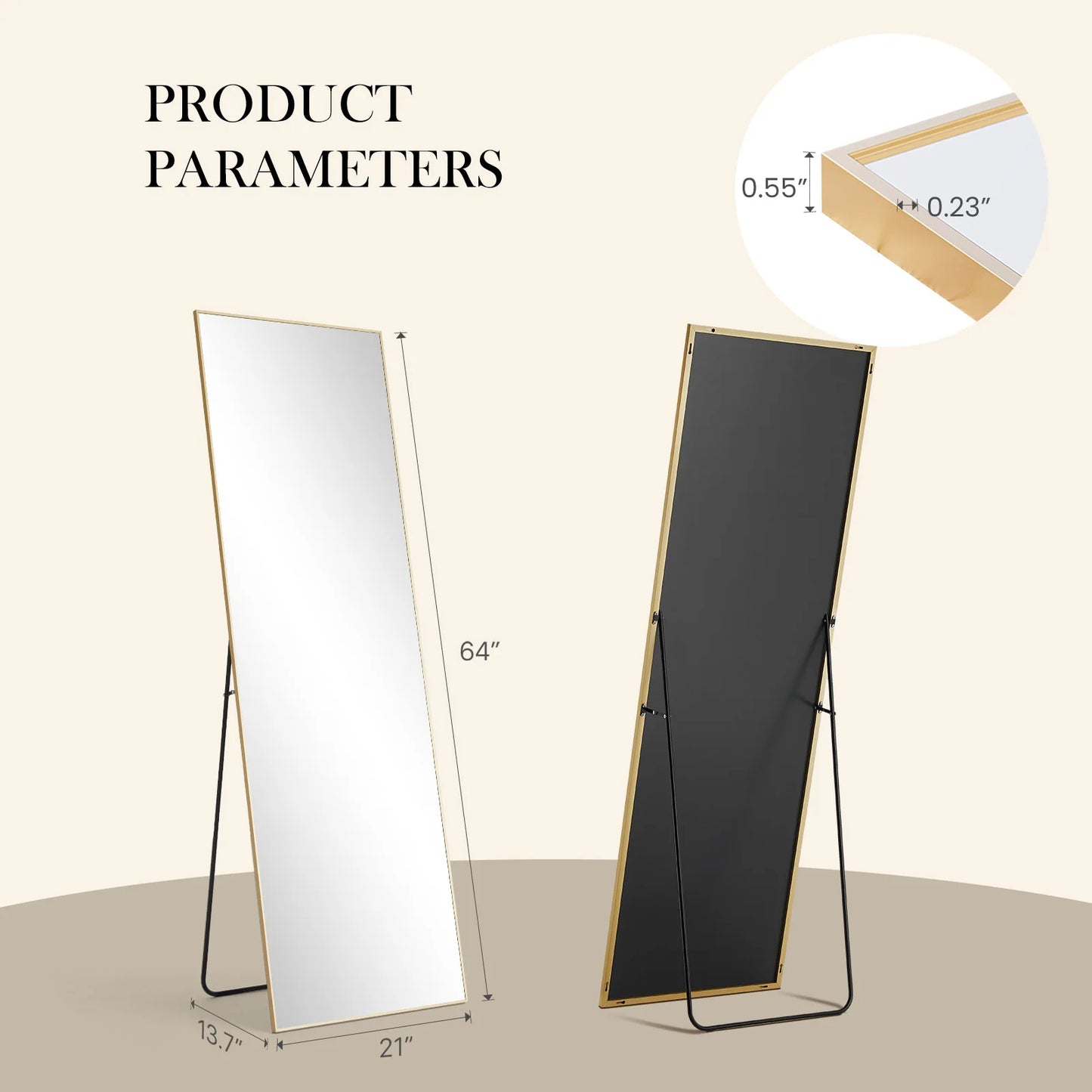 Full Body Wall Mirror with stand