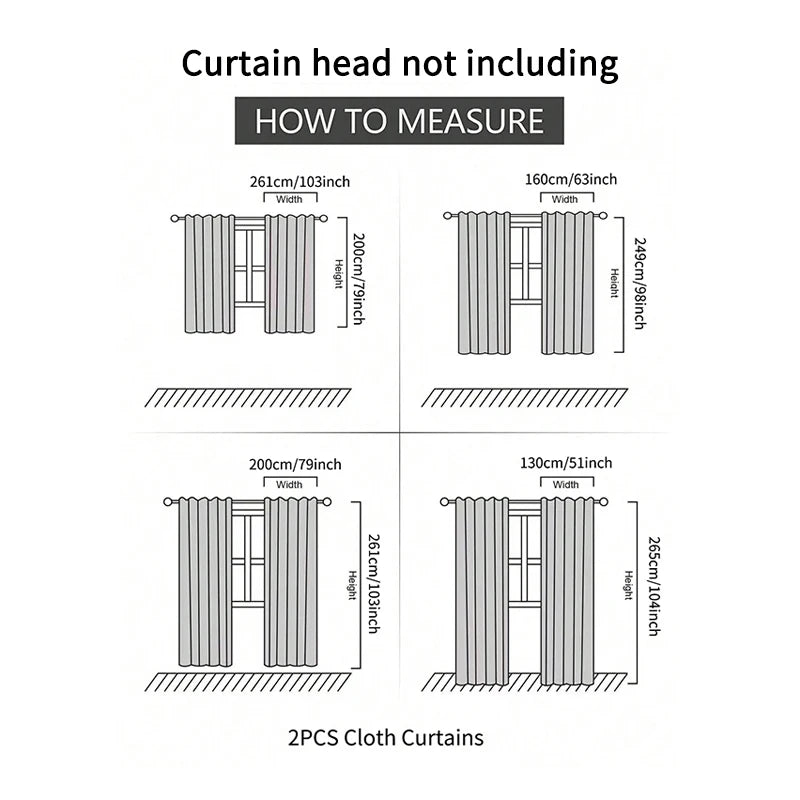 2PCS curtains, high-end European villas, luxury curtains, living rooms, french window, sunscreen and blackout products
