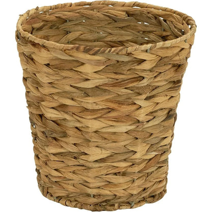 Wicker Waste Basket Hand-Braided Banana Leaf Storage Bin Decorative Trash Can Bedroom Bathroom Office Living Room