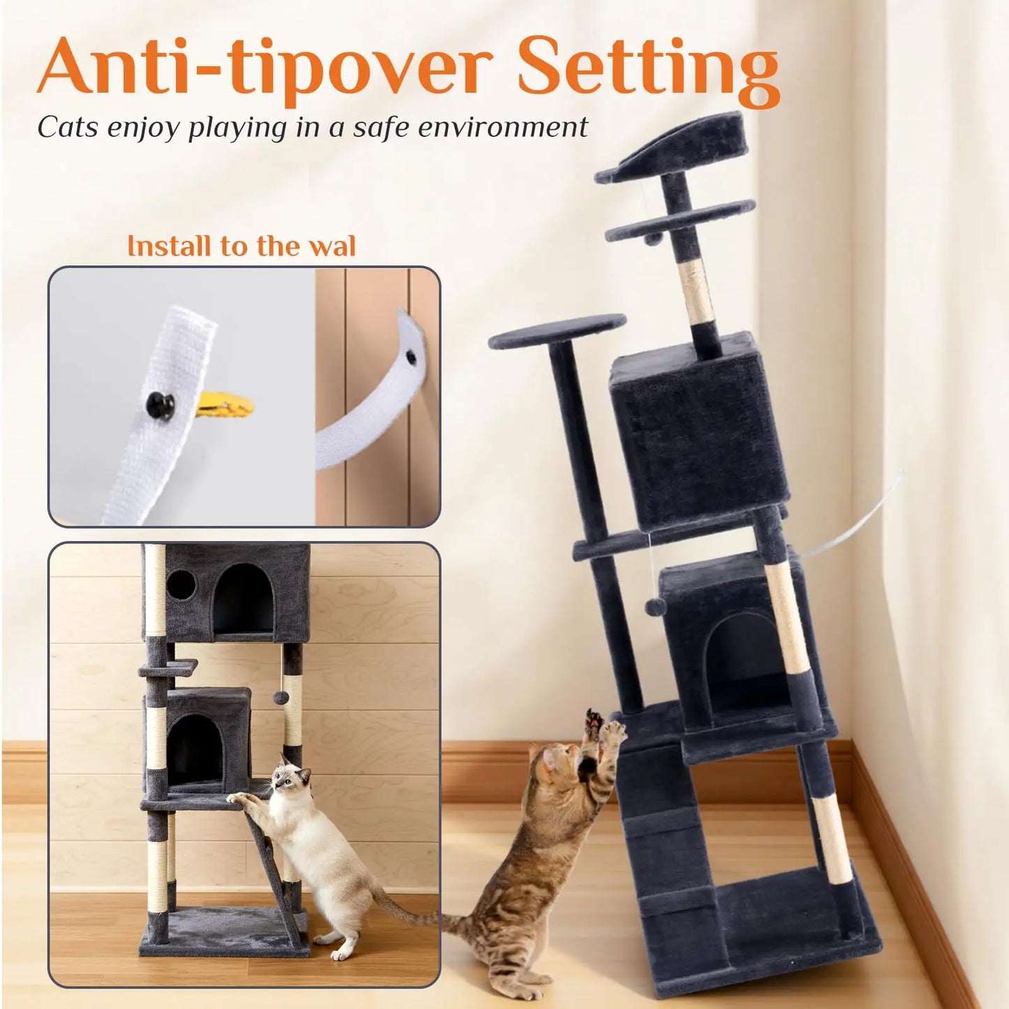 Large Multi Level Cat Climbing Tower