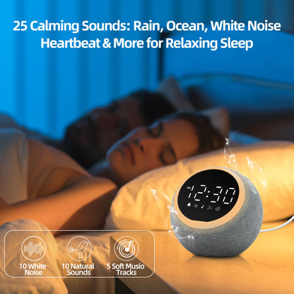 White Noise  Alarm Clock with Night Light