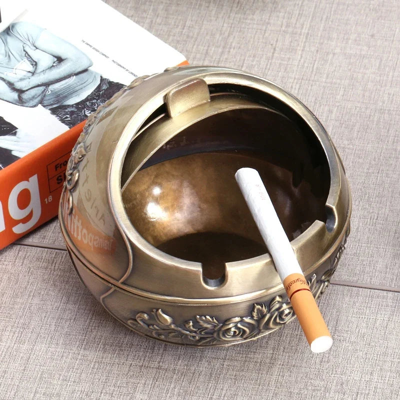 New Retro Ashtray With Lid  Home Decoration