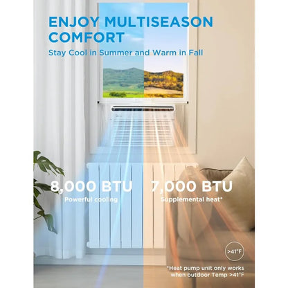 Midea 8,000 BTU Smart Inverter Air Conditioner Window Unit with Heat and Dehumidifier – Cools up to 350 Sq. Ft., Energy Star Rat