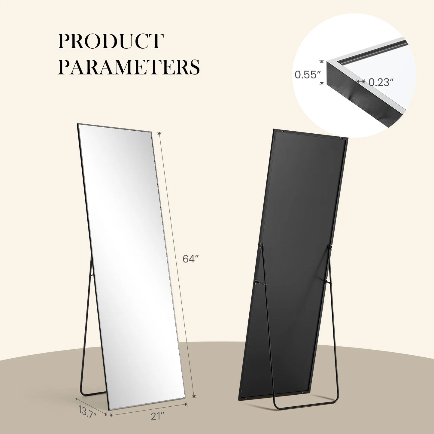 Full Body Wall Mirror with stand