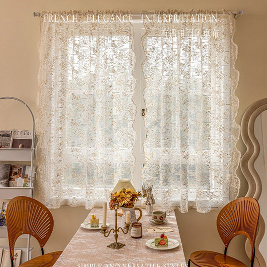 2pcs French Lace Curtains