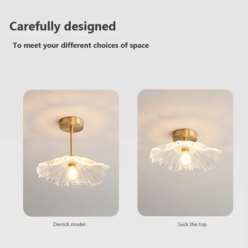 Transparent Glass Flower Ceiling Lights