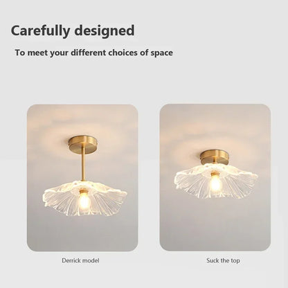 Transparent Glass Flower Ceiling Lights