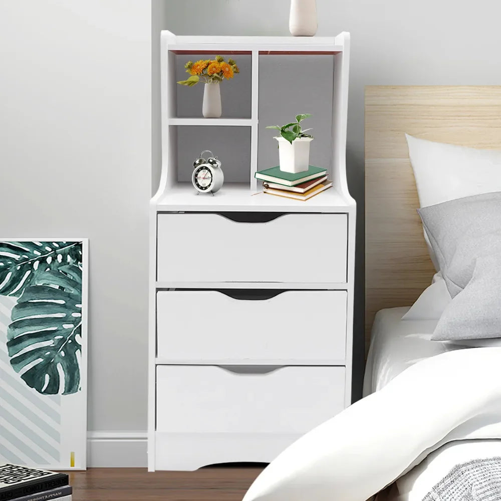 3-Drawer Storage Nightstand