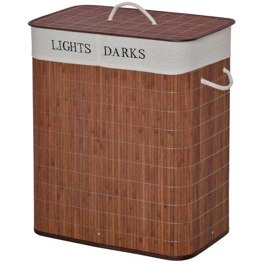 Bamboo Laundry Hamper with 2 Removable Bags