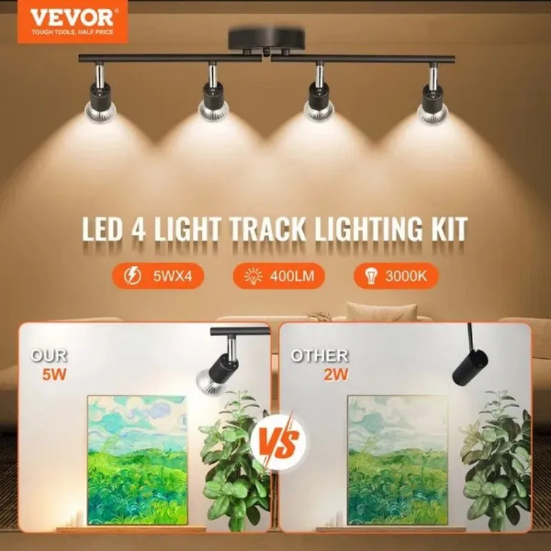 4-Light LED Track Lighting Kit