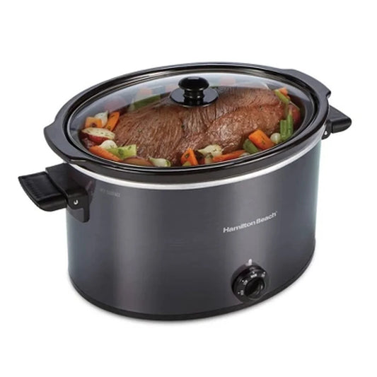 10 Quart Slow Cooker Large Capacity Ceramic Crockpot 3 Settings Dishwasher Safe Stay Cool Handles Perfect Gatherings