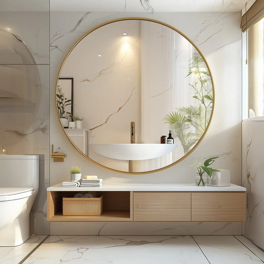Round Vanity Framed Mirror