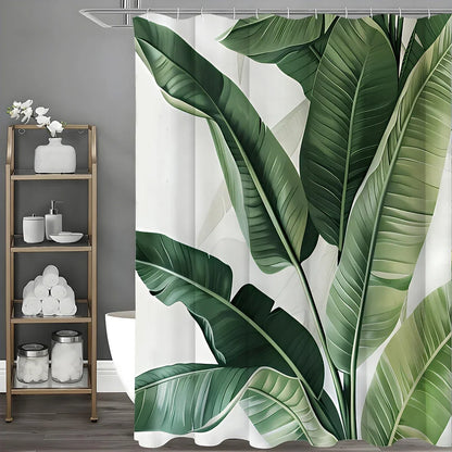 Banana Leaf Shower Curtain, with Hooks
