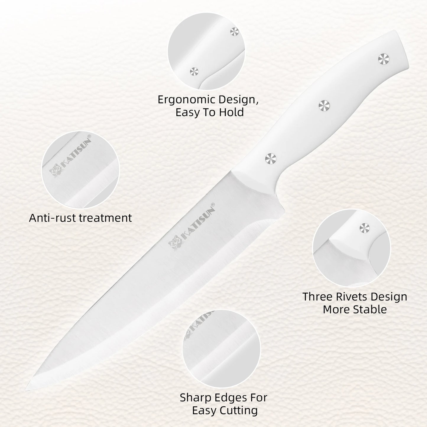 Carbon Steel Kitchen Knife Block Set