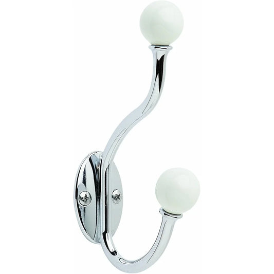 coat Hook  Zinc White Chrome Finish
