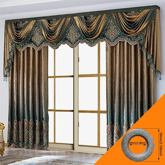 2PCS curtains, high-end European villas, luxury curtains, living rooms, french window, sunscreen and blackout products