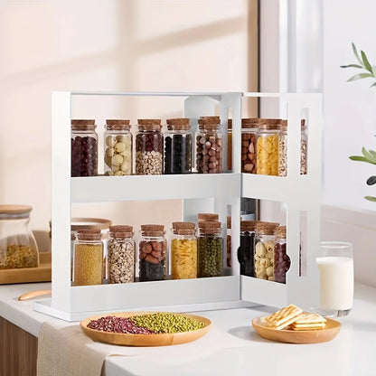 1 PC spice storage rack, 2 tier storage