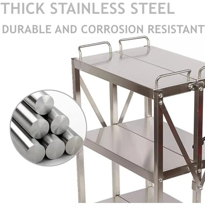 Stainless Steel Utility Cart , Mute Casters