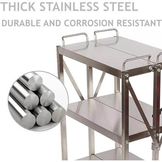 Stainless Steel Utility Cart , Mute Casters