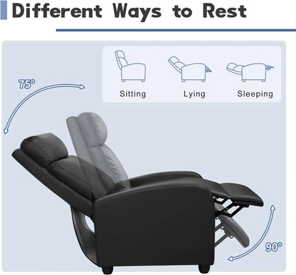 Massage Recliner Chair for Living Room Adjustable PU Leather Reclining Chair Home Theater Seating Modern Winback Single
