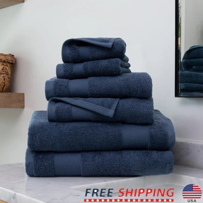 6 Piece Cotton Bath Towel Set
