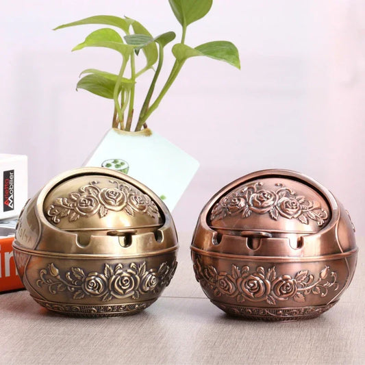 New Retro Ashtray With Lid  Home Decoration