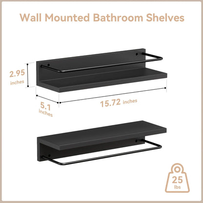 Floating Shelves with Metal Guardrail