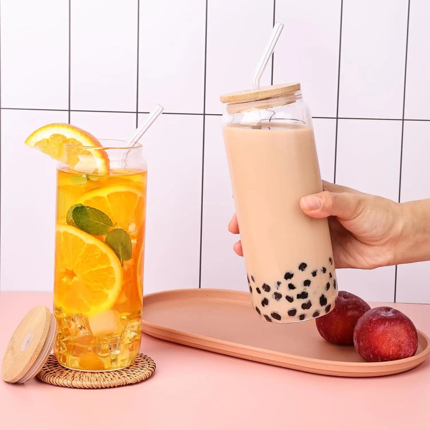 Drinking Glasses with Lids