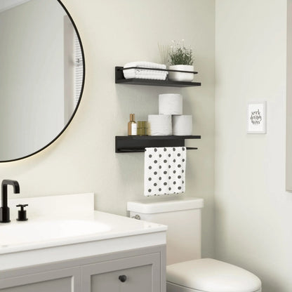 Floating Shelves with Metal Guardrail
