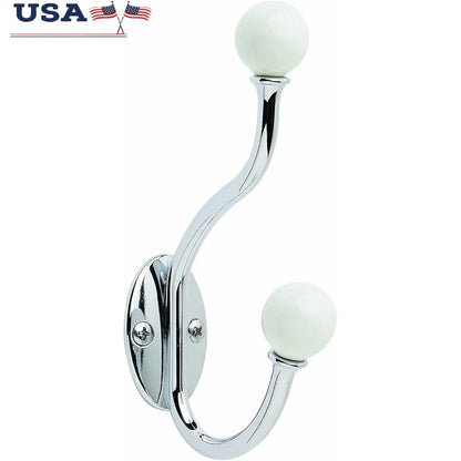 coat Hook  Zinc White Chrome Finish