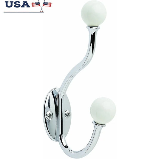 coat Hook  Zinc White Chrome Finish