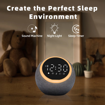 White Noise  Alarm Clock with Night Light