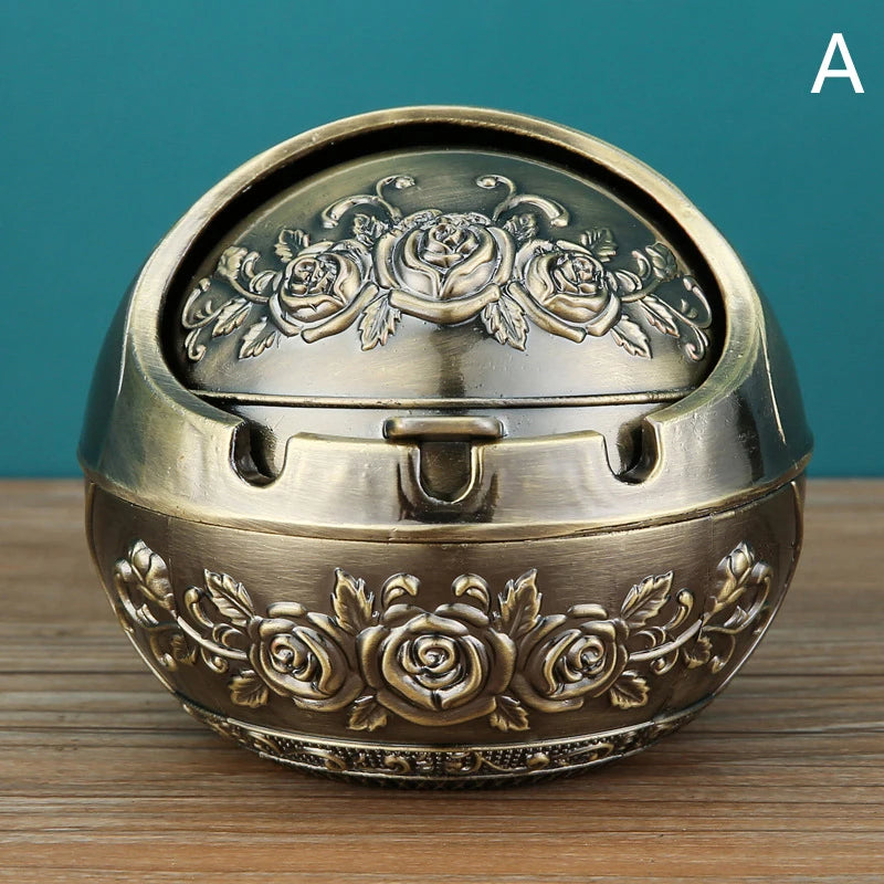 New Retro Ashtray With Lid  Home Decoration