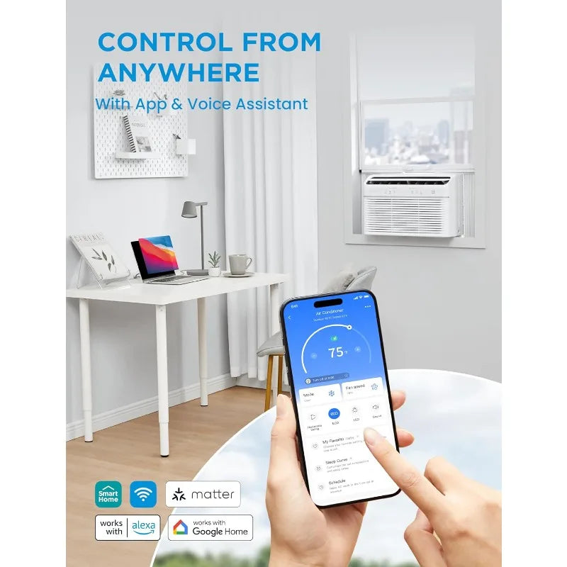 Midea 8,000 BTU Smart Inverter Air Conditioner Window Unit with Heat and Dehumidifier – Cools up to 350 Sq. Ft., Energy Star Rat