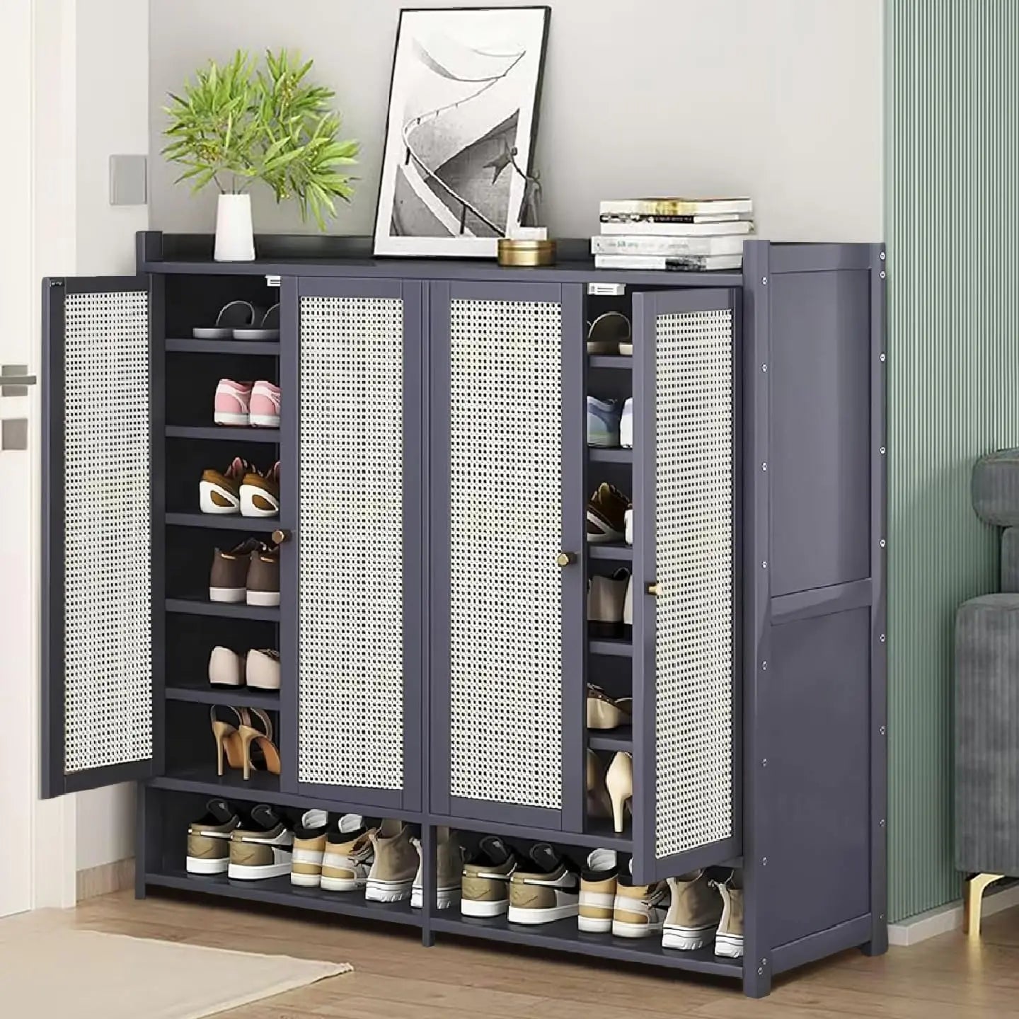 Bamboo Shoe Cabinet