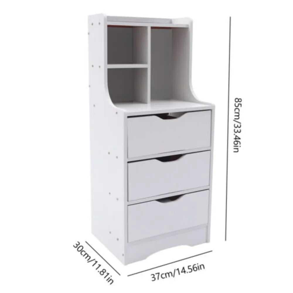 3-Drawer Storage Nightstand