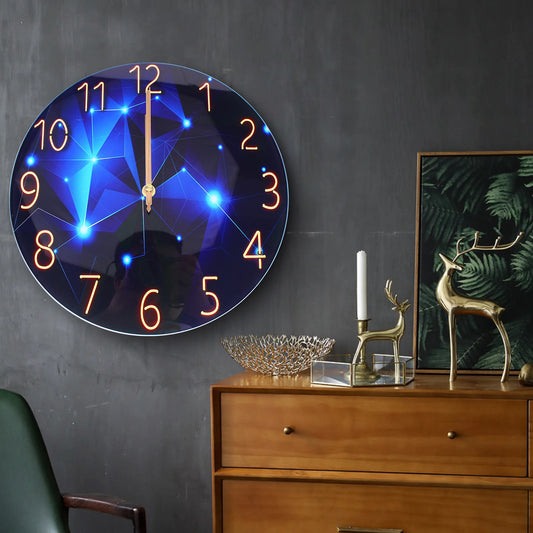 12inch Round  Tempered Glass Wall Clock
