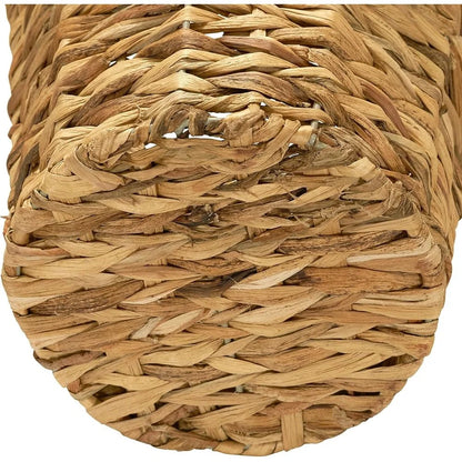 Wicker Waste Basket Hand-Braided Banana Leaf Storage Bin Decorative Trash Can Bedroom Bathroom Office Living Room
