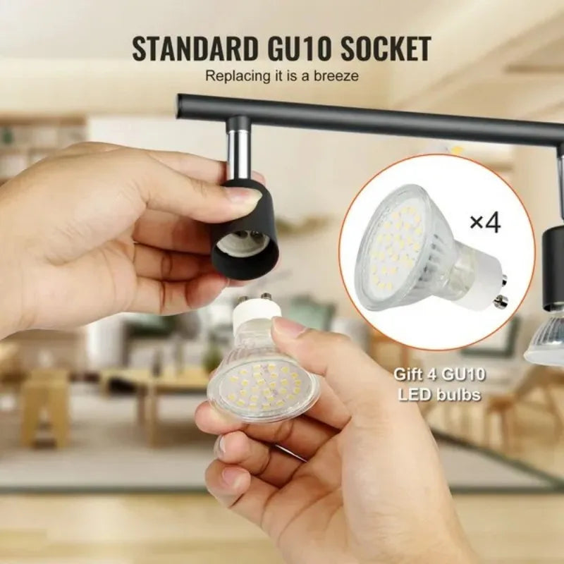 4-Light LED Track Lighting Kit