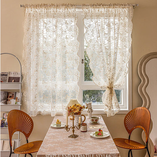 2pcs French Lace Curtains