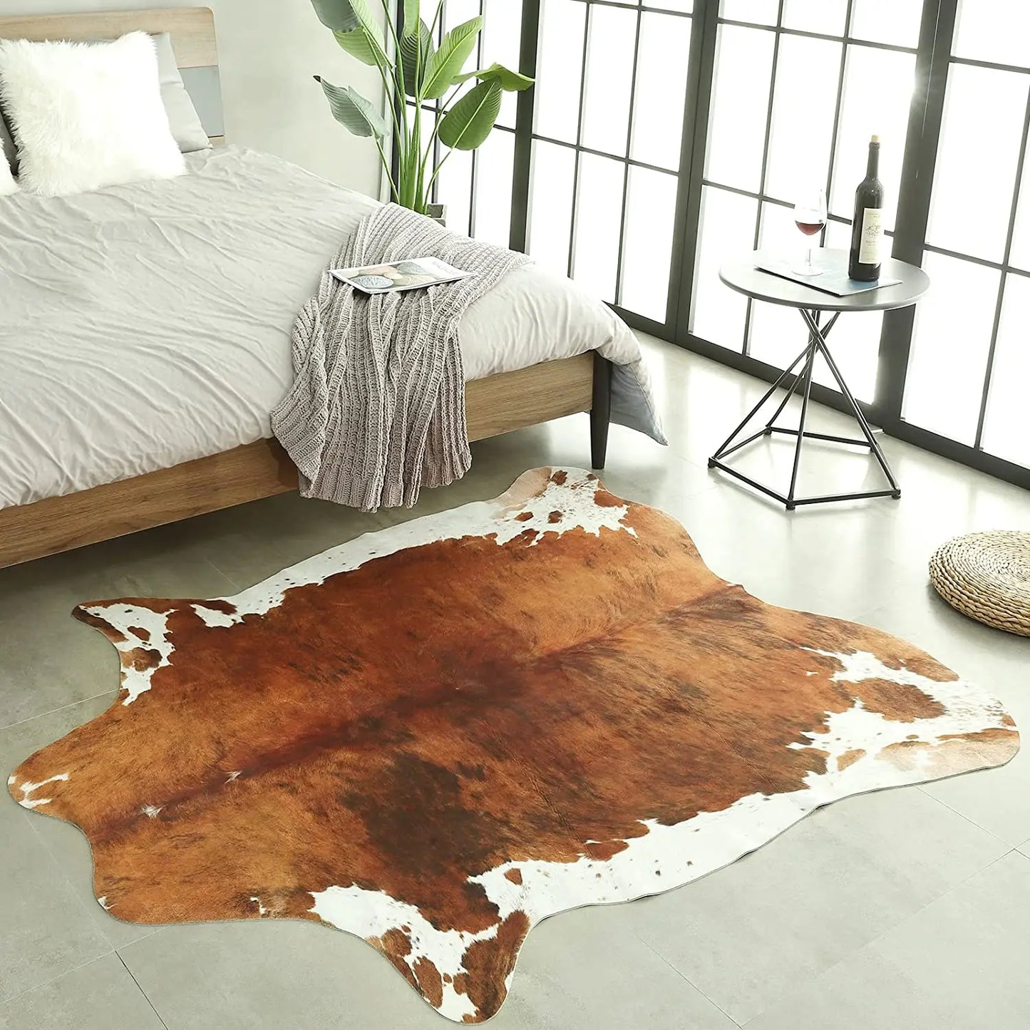 faux fur cowhide rug
