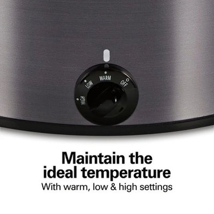 10 Quart Slow Cooker Large Capacity Ceramic Crockpot 3 Settings Dishwasher Safe Stay Cool Handles Perfect Gatherings