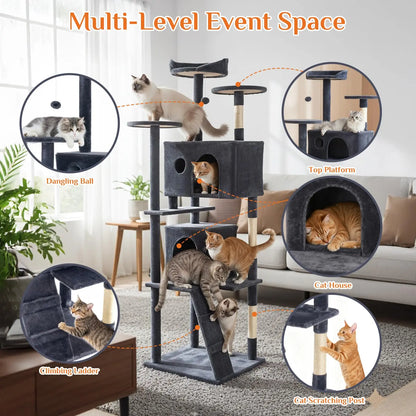 Large Multi Level Cat Climbing Tower
