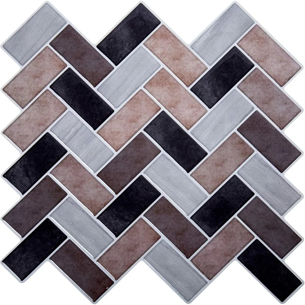 Herringbone Peel and Stick Wall Tiles