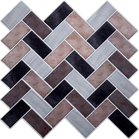 Herringbone Peel and Stick Wall Tiles