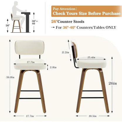 Swivel Bar Stools Set of 4