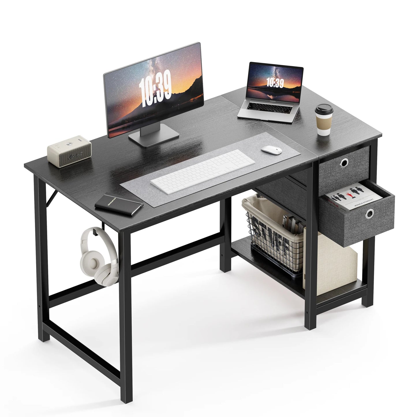 Computer Desk With 2-Tier Drawers