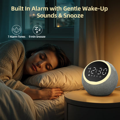 White Noise  Alarm Clock with Night Light