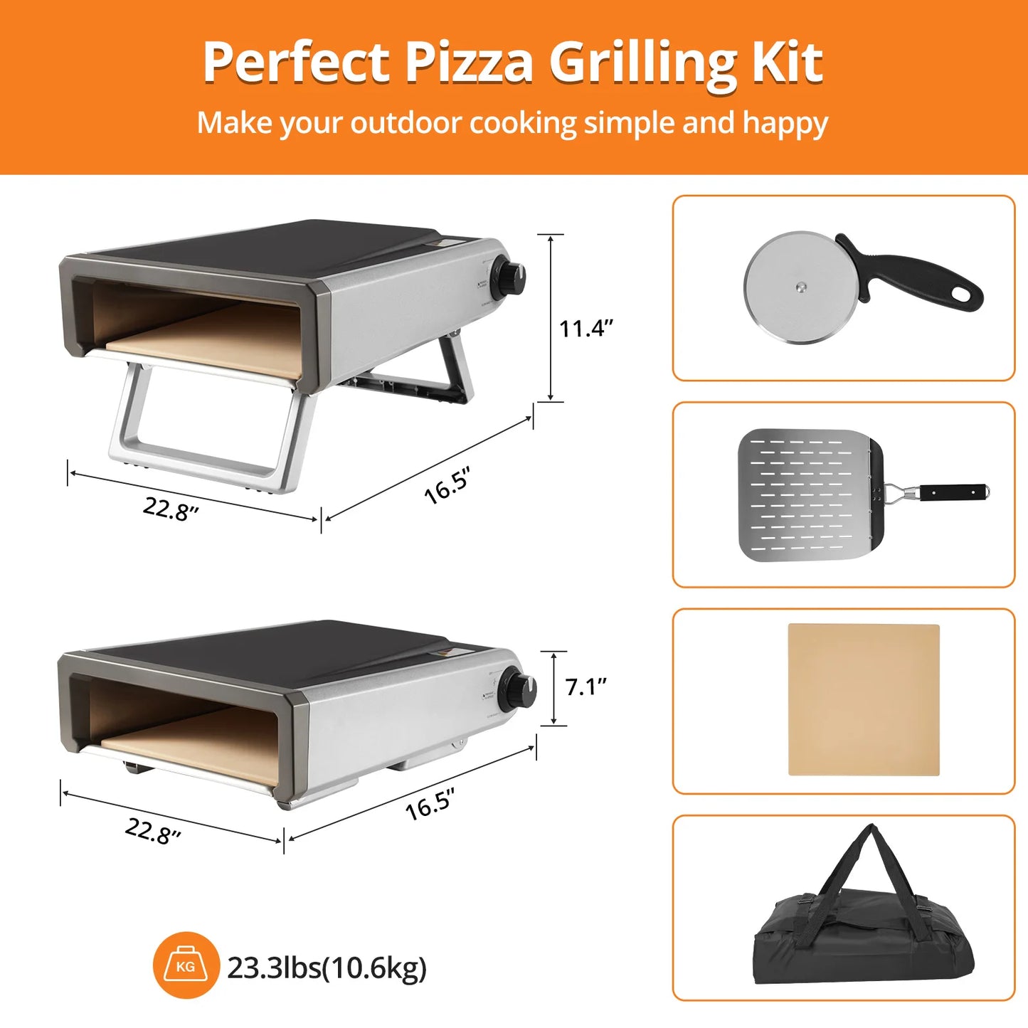 12" Pizza Oven Outdoor with Propane