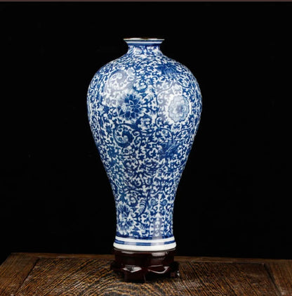 Blue, White Porcelain Flower Vase